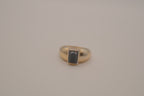 Rectangular-cut black hematite ring