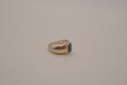 Rectangular-cut black hematite ring