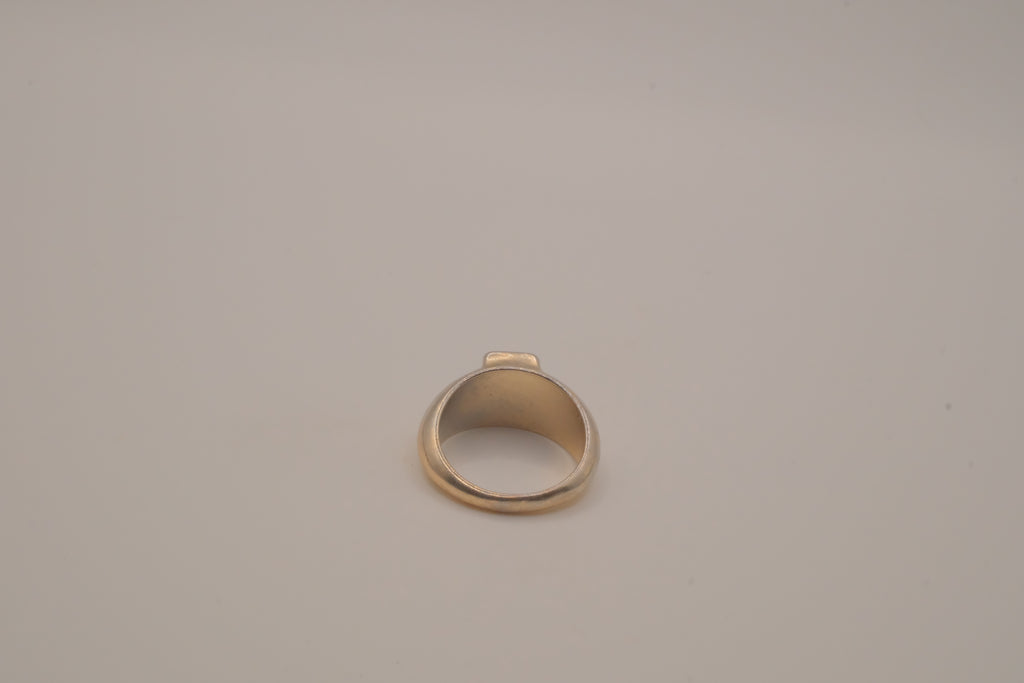 Rectangular-cut black hematite ring