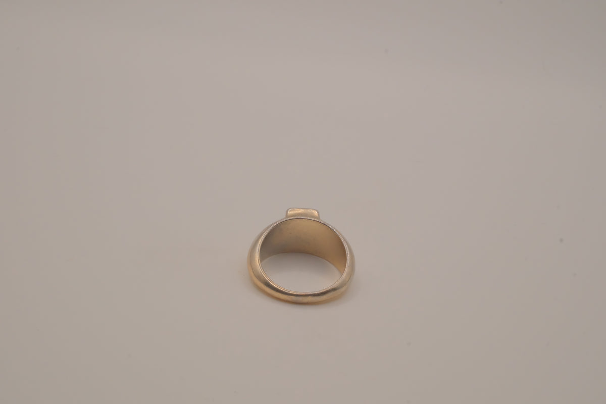 Rectangular-cut black hematite ring