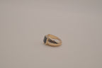 Rectangular-cut black hematite ring