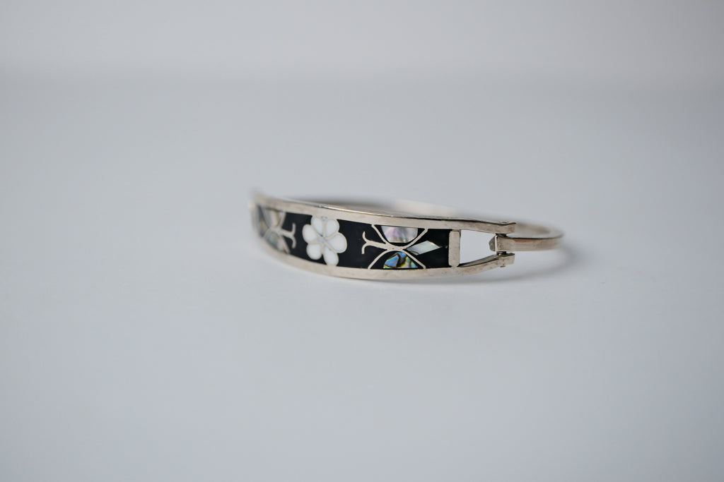 Vintage Abalone Sterling Silver Bracelet