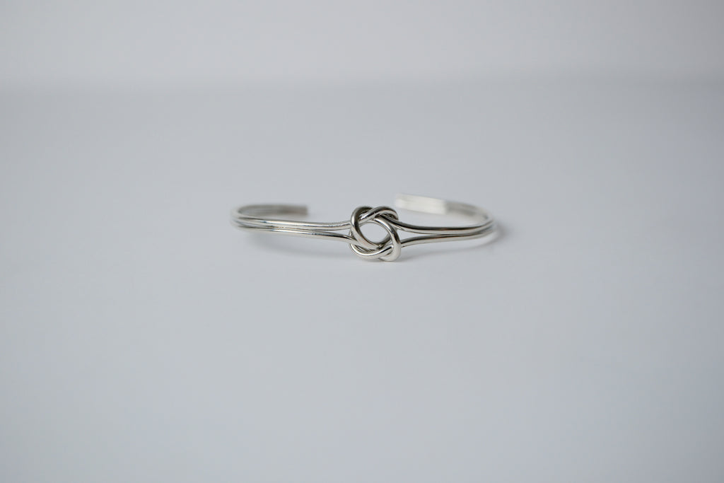 Vintage Knotted Sterling Silver Cuff Bangle