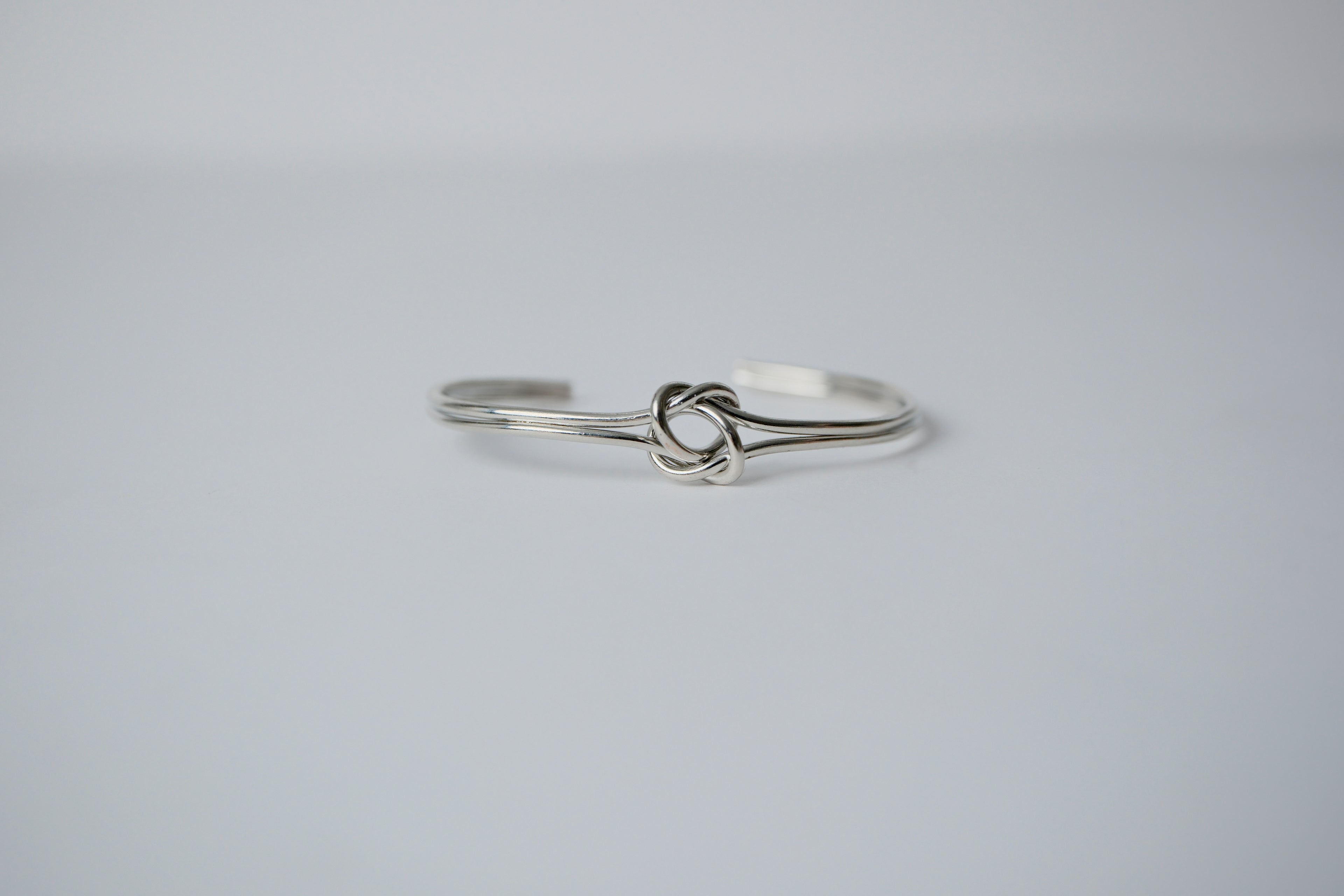 Vintage Knotted Sterling Silver Cuff Bangle
