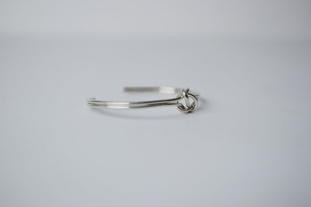 Vintage Knotted Sterling Silver Cuff Bangle