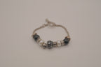 European-style black and white charm bracelet