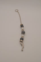 European-style black and white charm bracelet