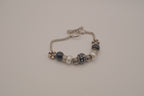 European-style black and white charm bracelet
