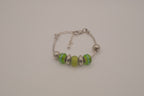Pandora style vibrant green charm bracelet