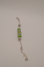 Pandora style vibrant green charm bracelet