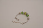 Pandora style vibrant green charm bracelet