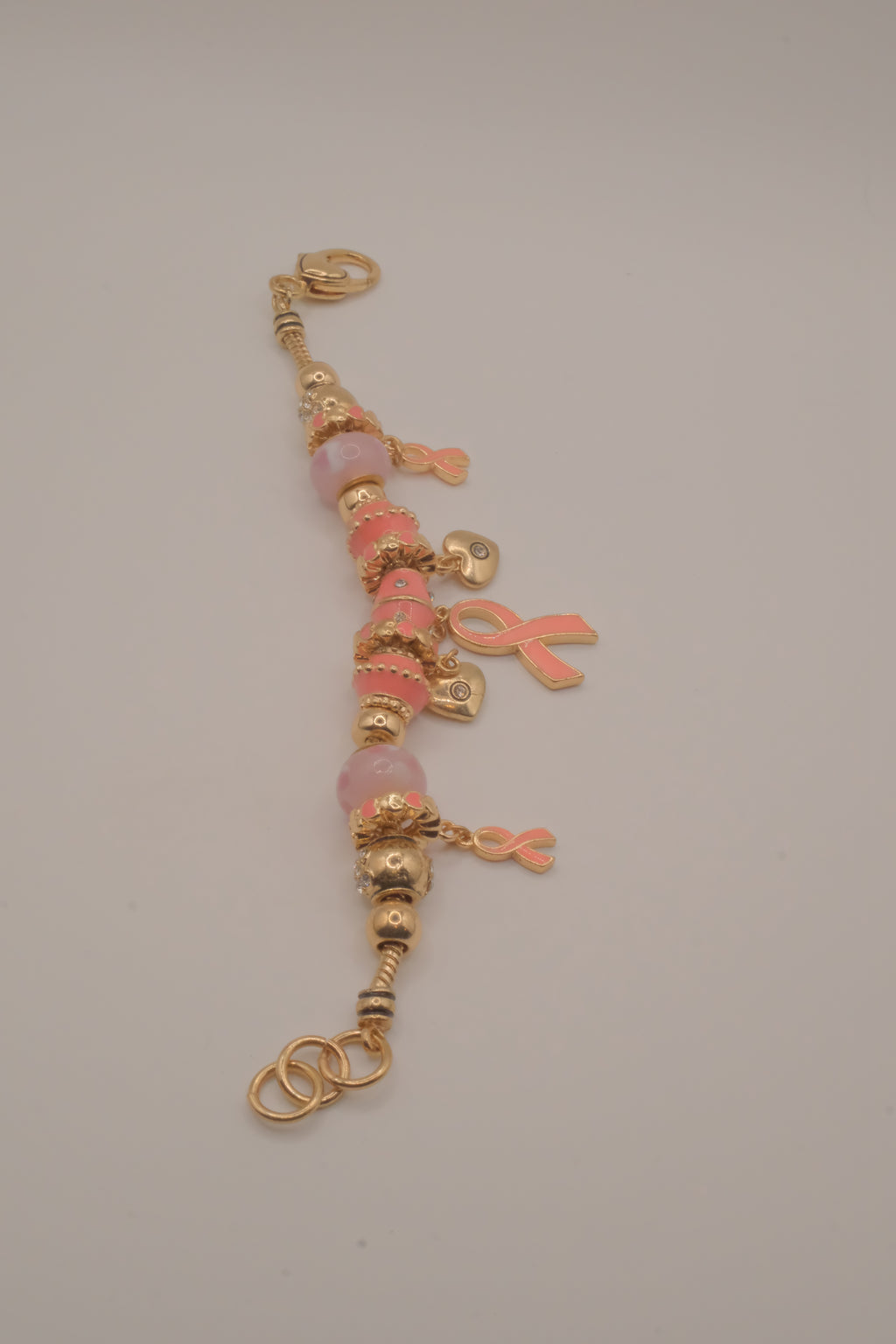 Pandora style Breast cancer awareness charm bracelet