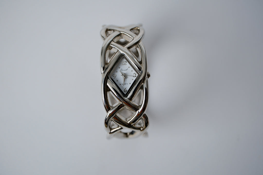 Vintage Osirock Silver Watch Bangle
