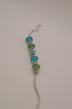 Pandora style Green and Blue charm bracelet