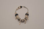 Pandora style Black and silver charm bracelet