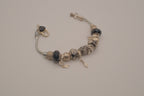 Pandora style Black and silver charm bracelet