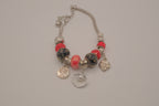 Pandora style Black and Red charm bracelet