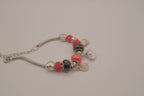 Pandora style Black and Red charm bracelet