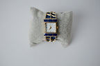 Vintage Joan Rivers Blue and Gold Bangle Watch
