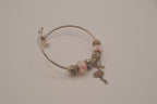 Pandora style flamingo pendant charm bracelet