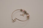 Pandora style flamingo pendant charm bracelet