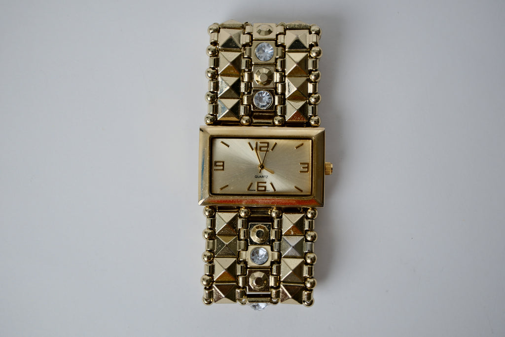 Vintage Wide Gold Stretchy Watch