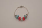 Pandora style Blue and Red charm bracelet