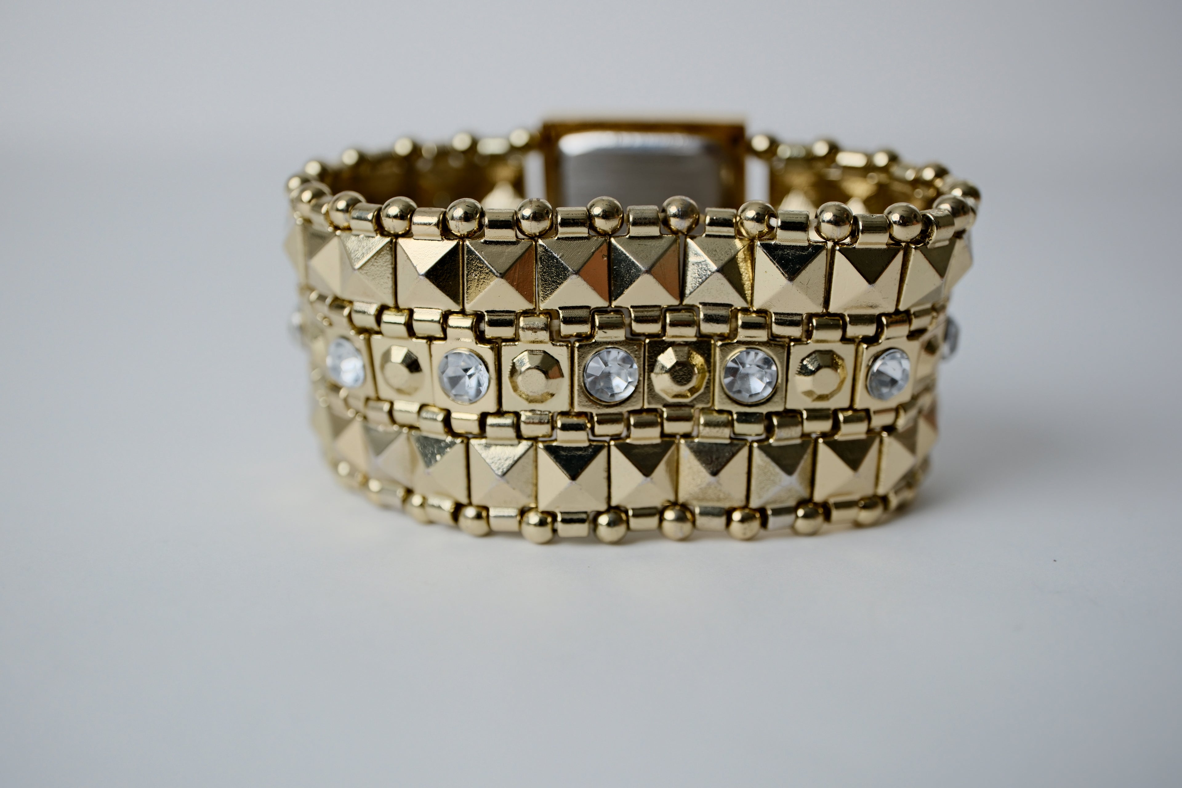Vintage Wide Gold Stretchy Watch