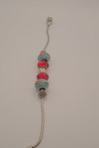Pandora style Blue and Red charm bracelet