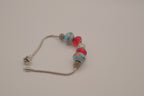 Pandora style Blue and Red charm bracelet