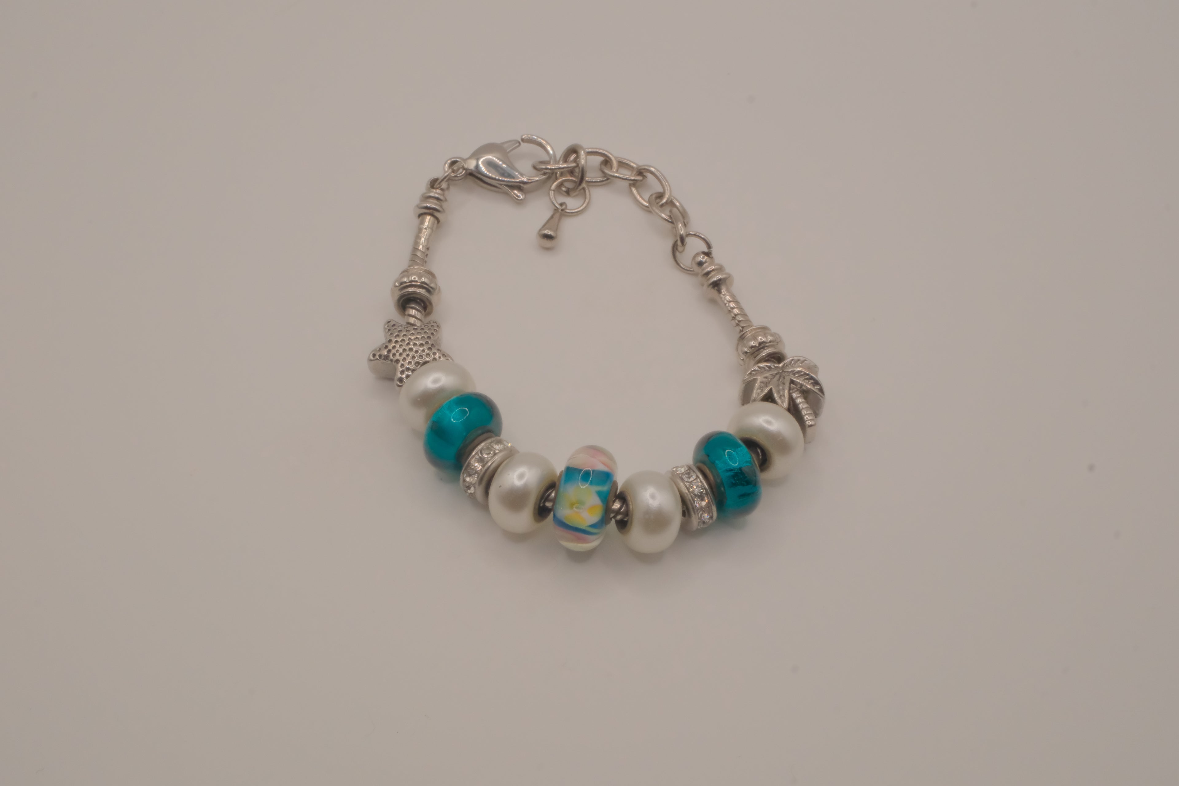 Pandora style Beach themed charm bracelet