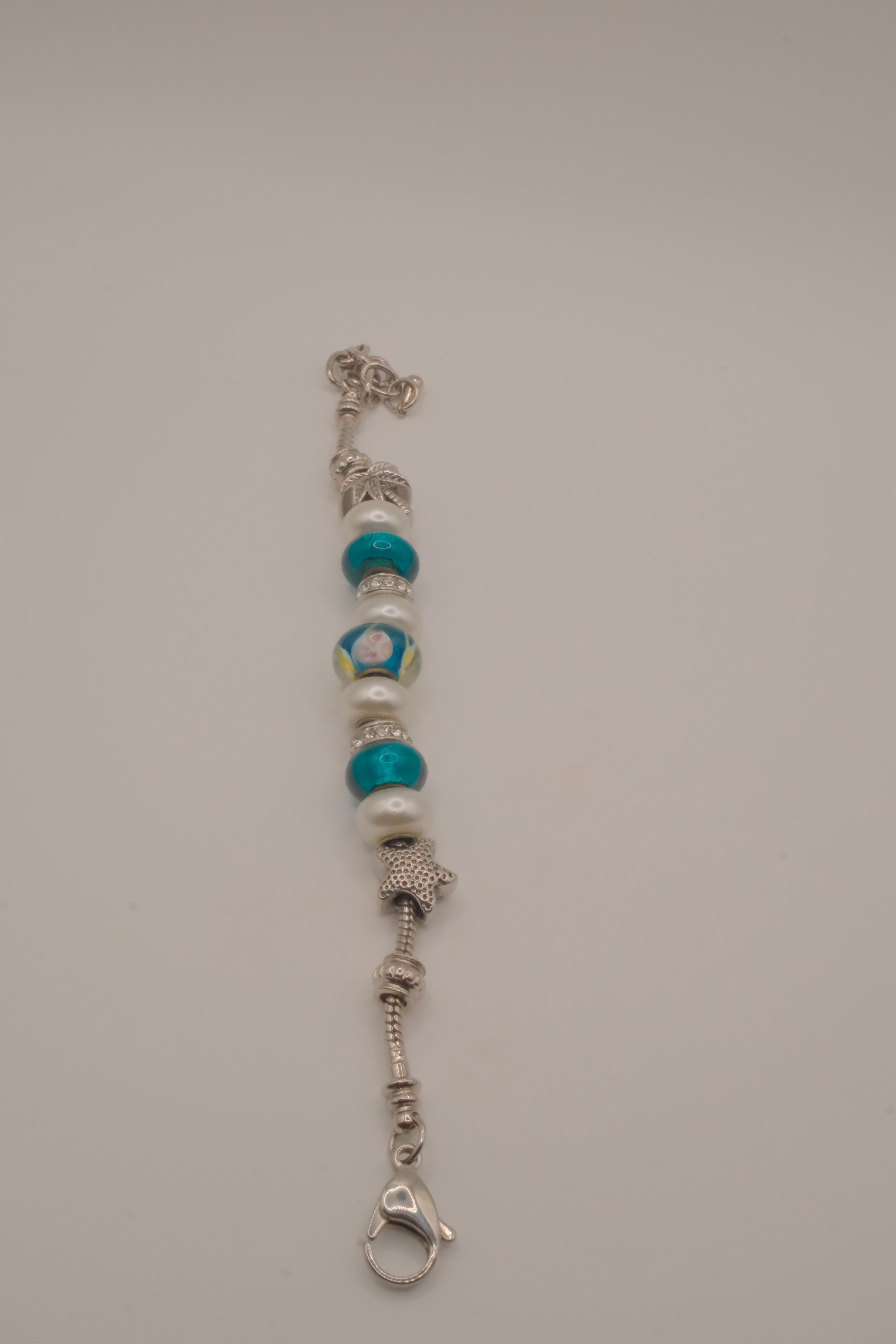 Pandora style Beach themed charm bracelet