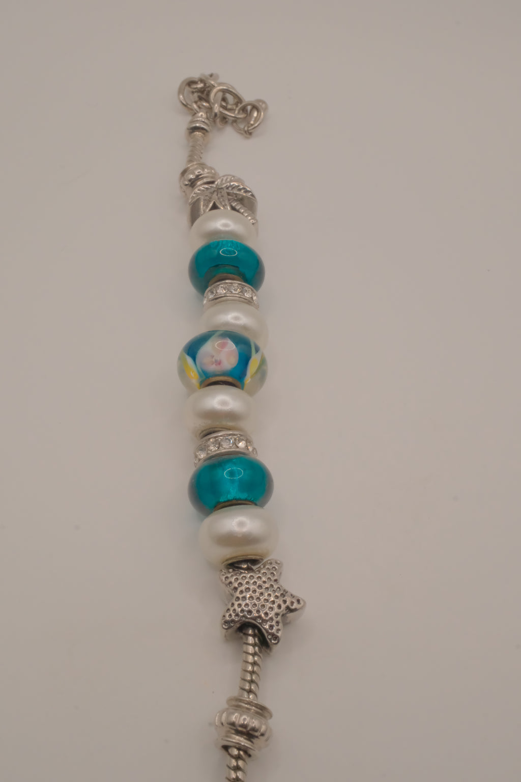 Pandora style Beach themed charm bracelet