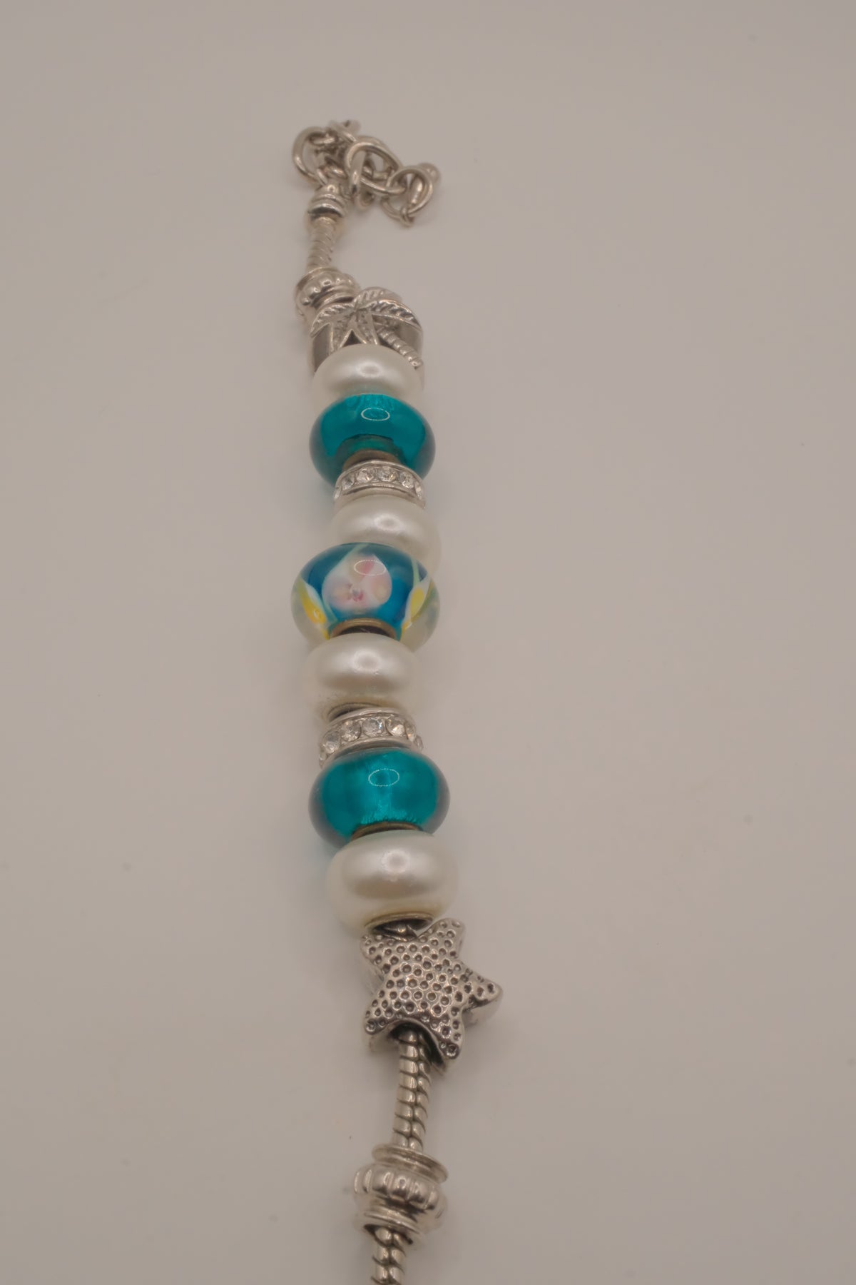 Pandora style Beach themed charm bracelet