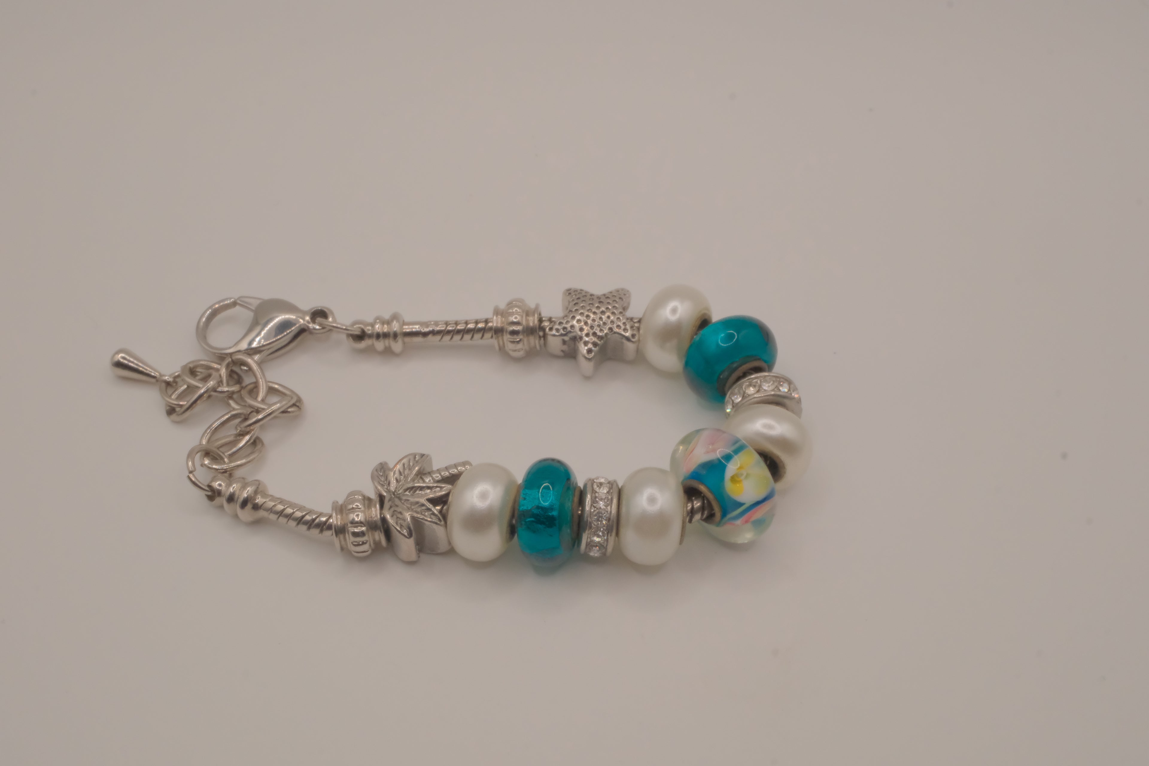 Pandora style Beach themed charm bracelet