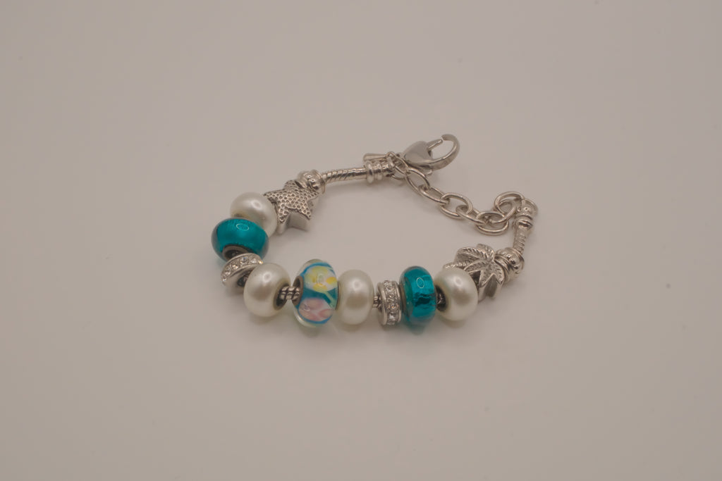 Pandora style Beach themed charm bracelet