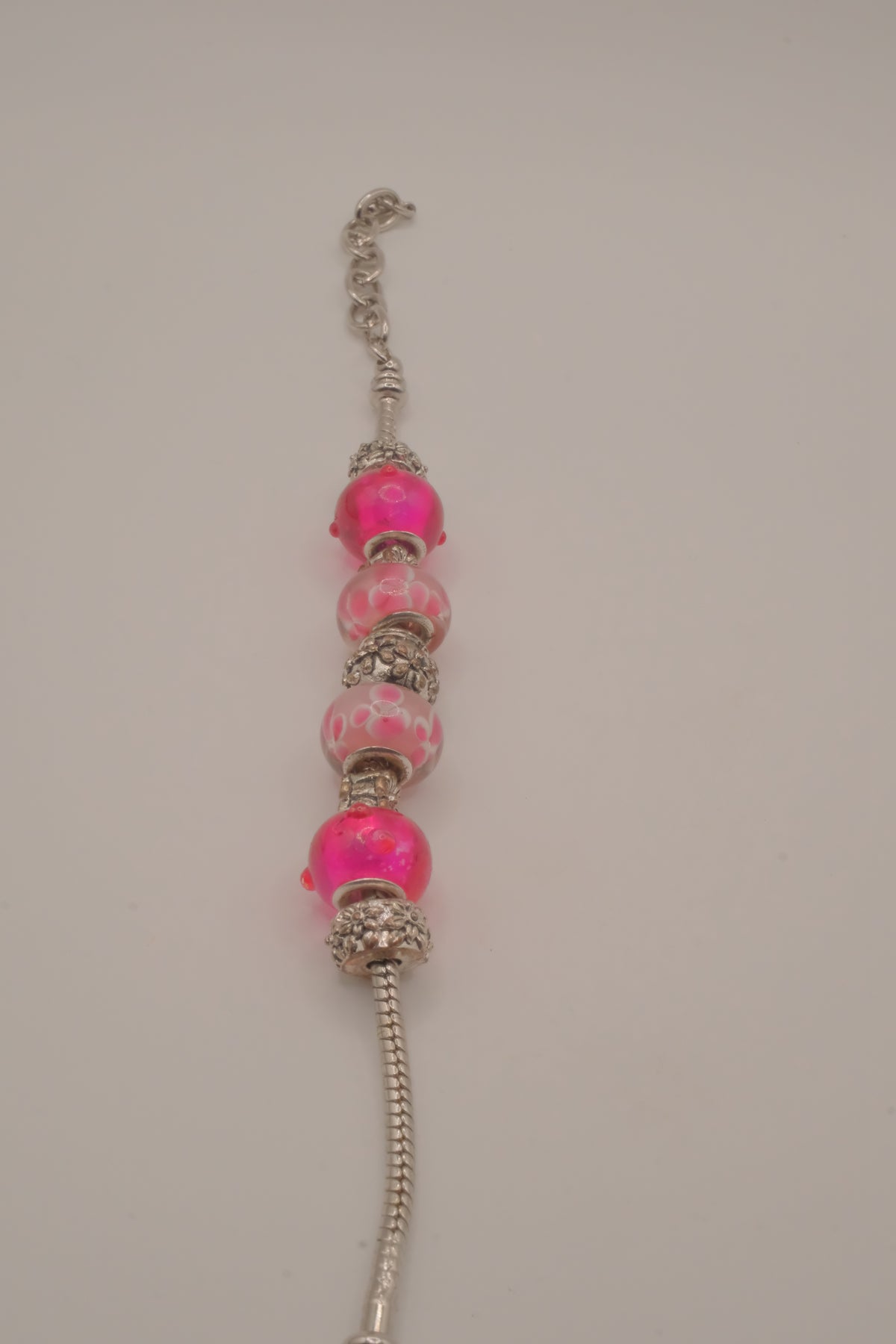 Pandora style Pink charm bracelet