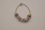 Pandora style Black and White rhinestones charm bracelet