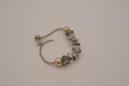 Pandora style Black and White rhinestones charm bracelet