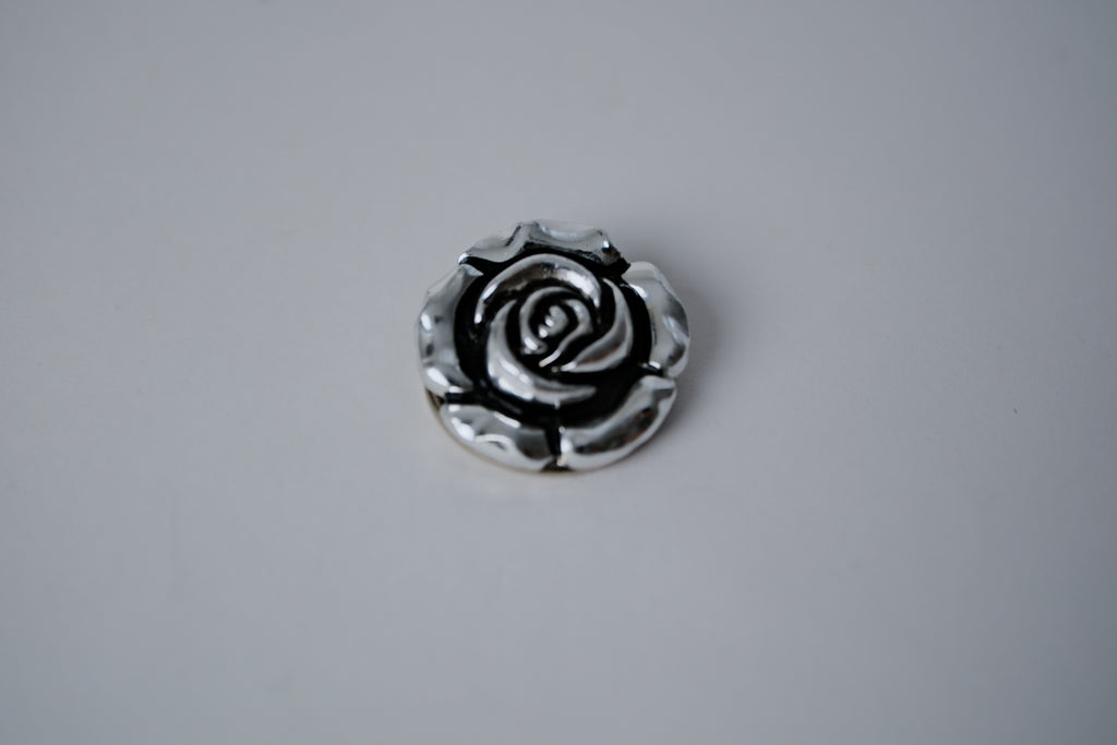 Vintage Silver Rose Scarf Clip