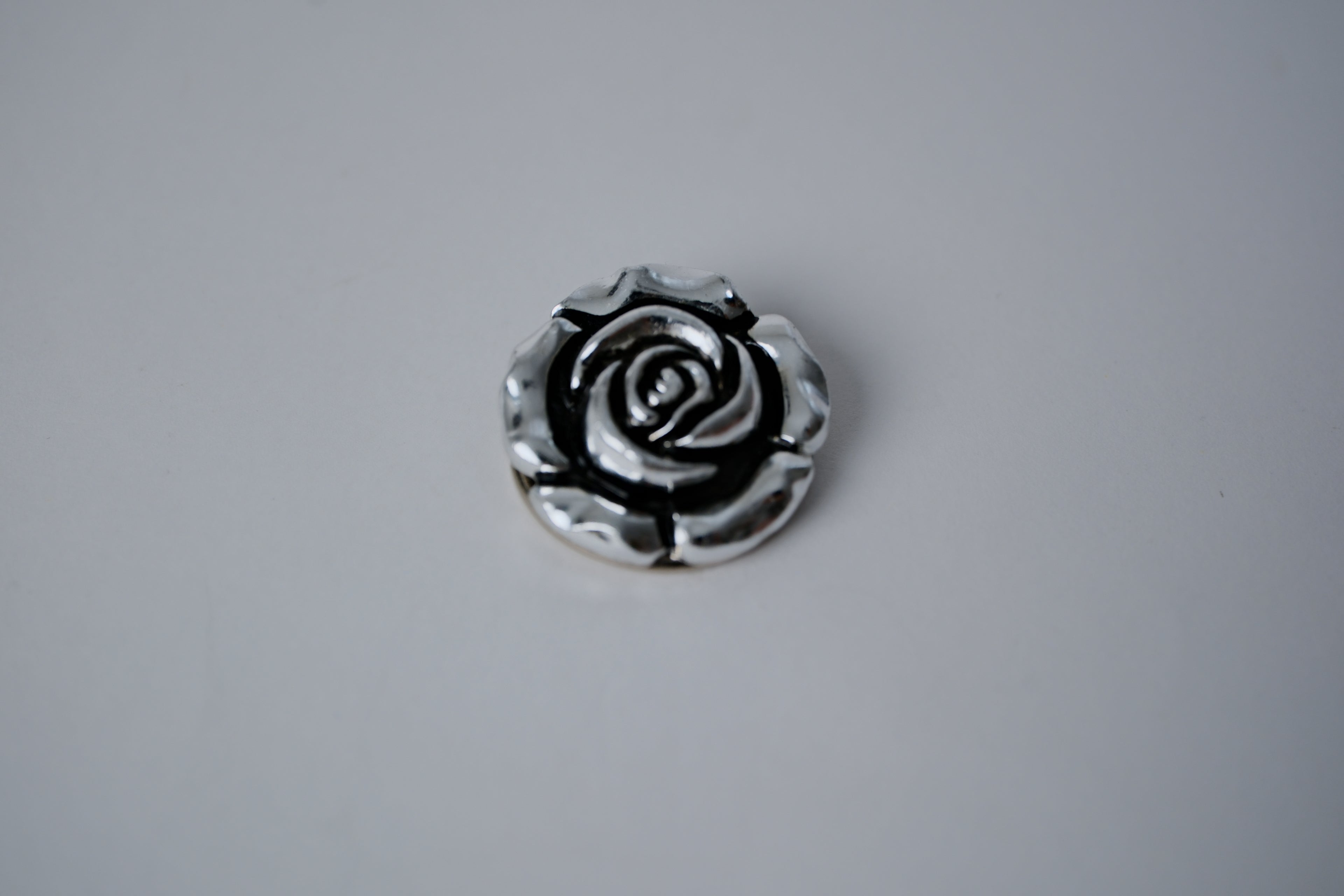 Vintage Silver Rose Scarf Clip