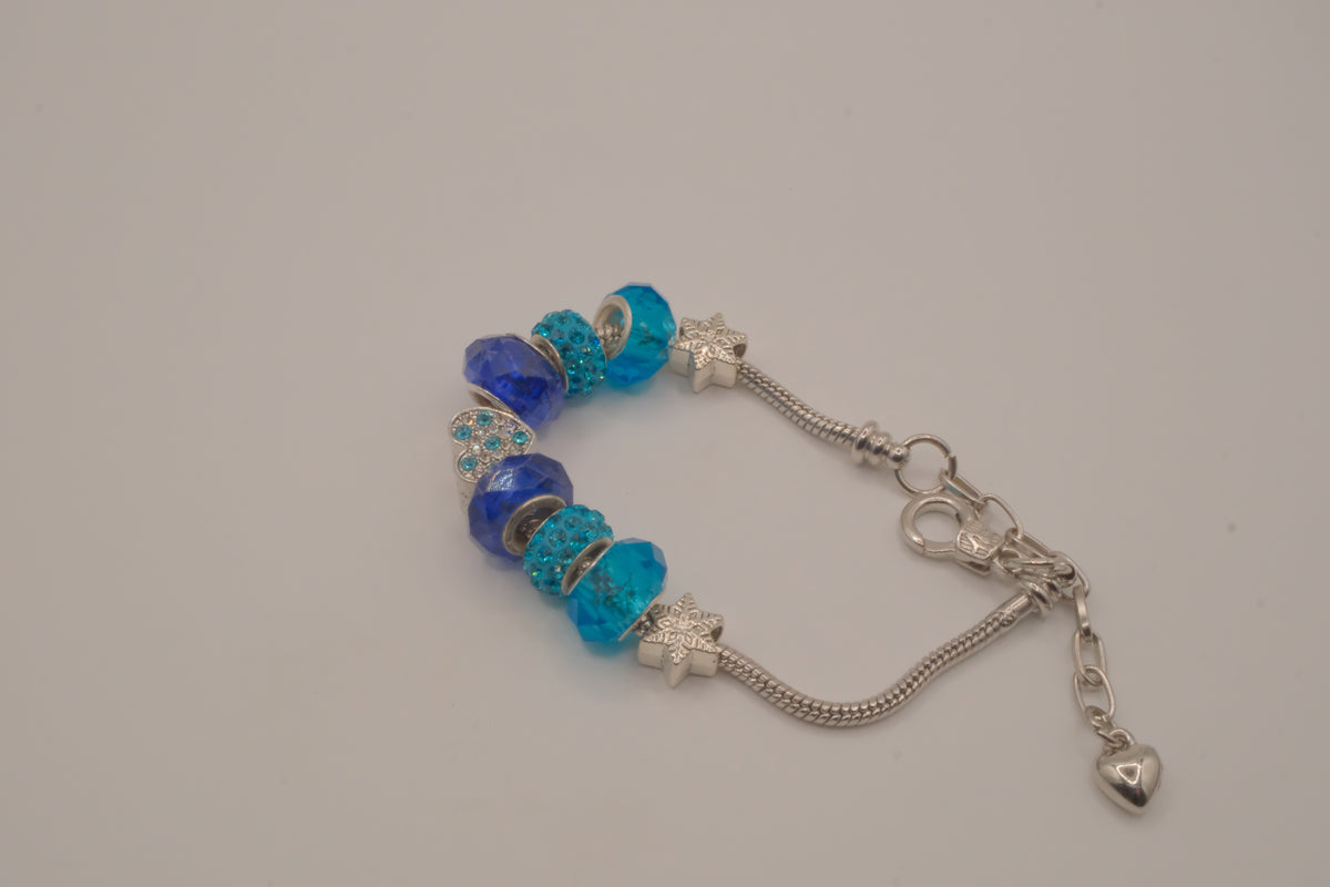 Pandora style Blue and Turquoise bracelet