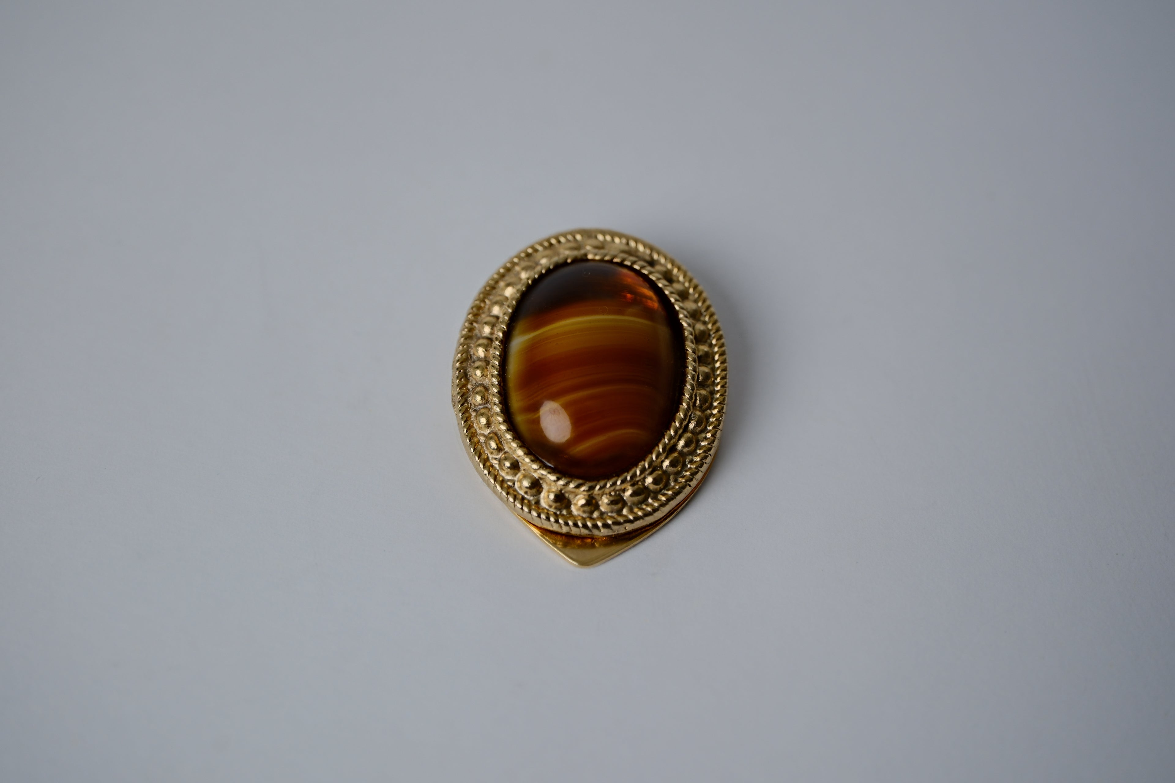 Vintage Gold Tiger's Eye Scarf Clip