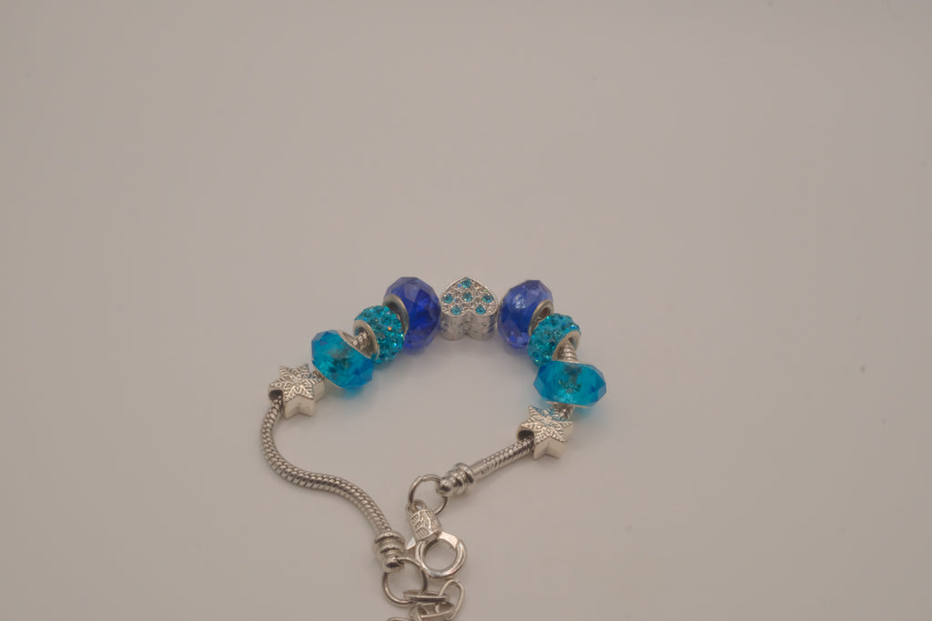 Pandora style Blue and Turquoise bracelet