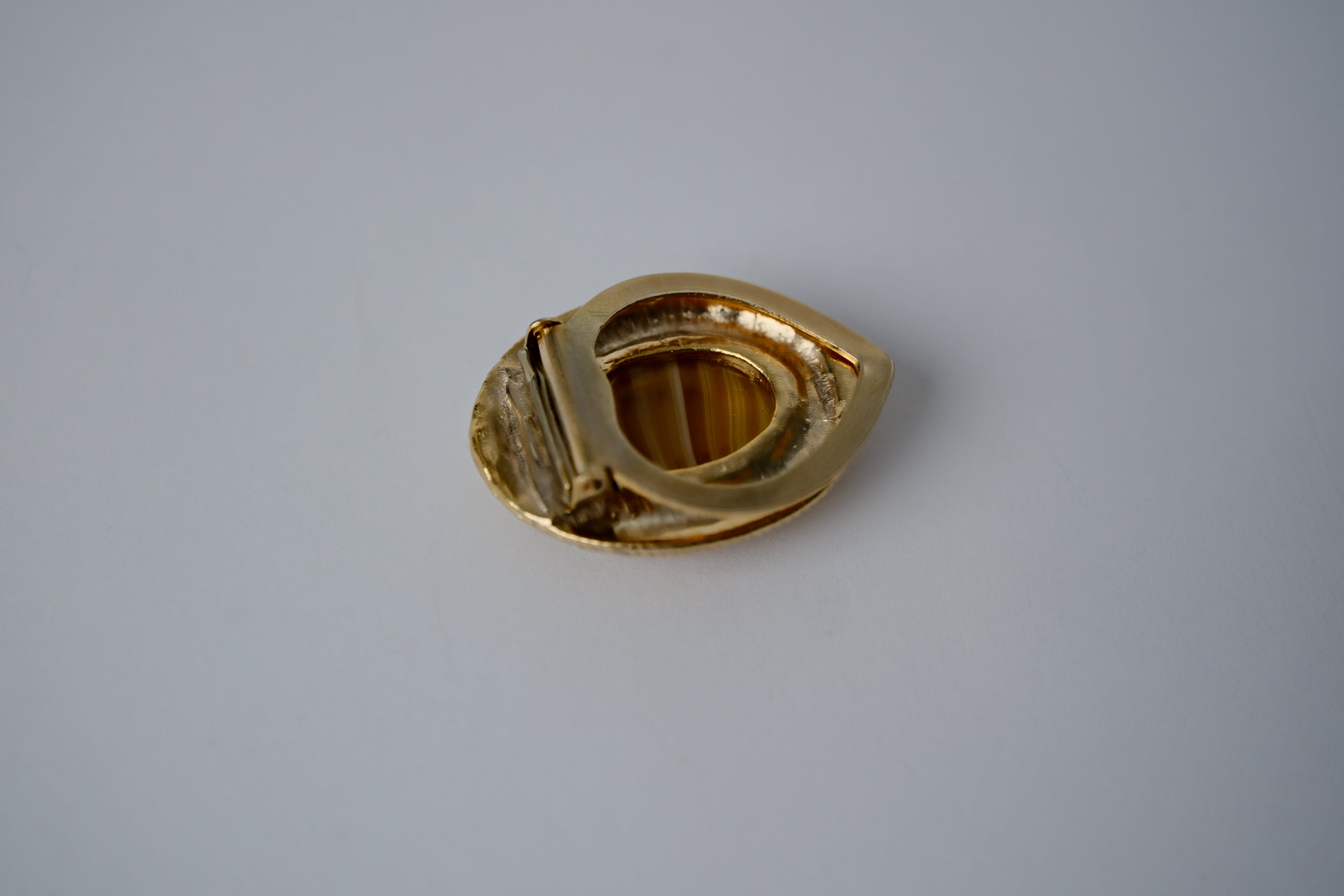Vintage Gold Tiger's Eye Scarf Clip