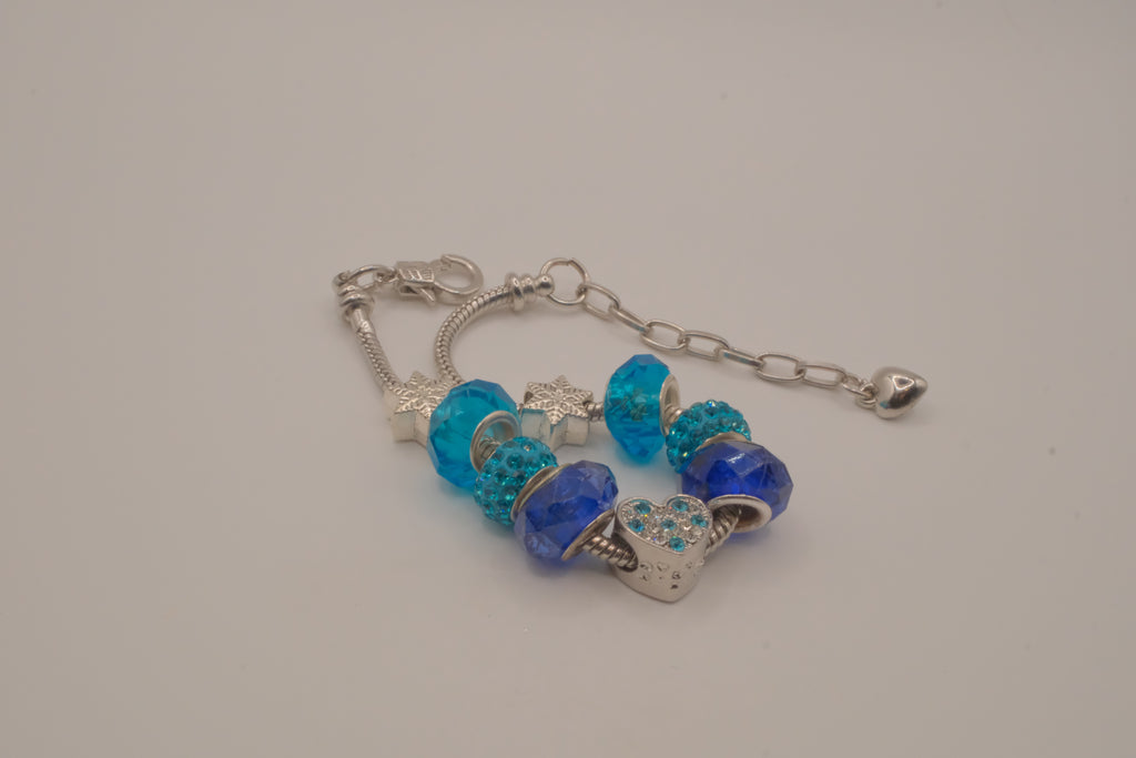 Pandora style Blue and Turquoise bracelet