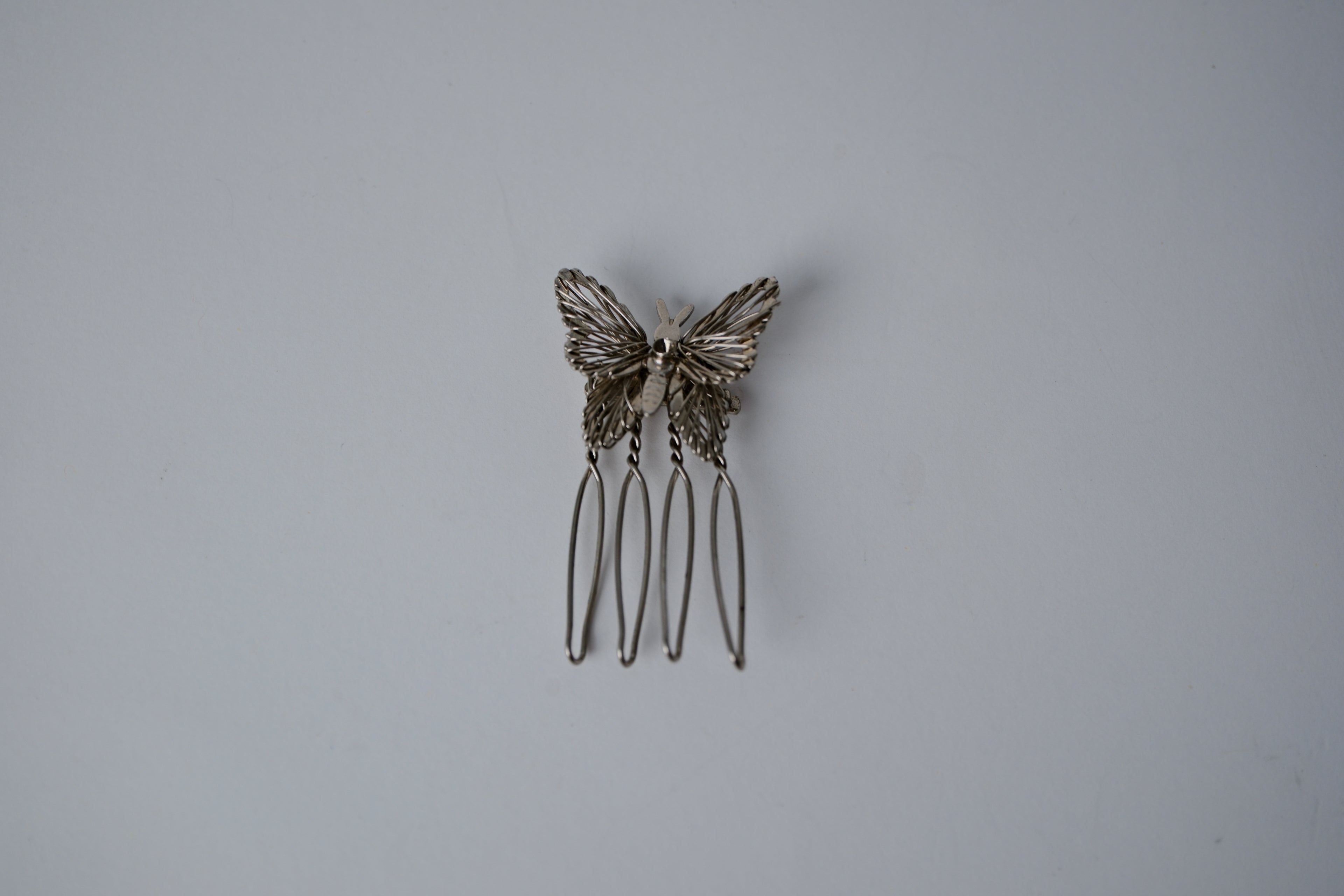 Vintage Silver Butterfly Hair Pin