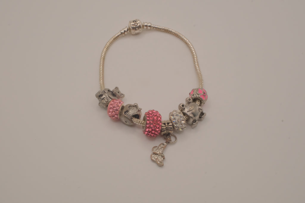 Pandora Pink Animal charms bracelet
