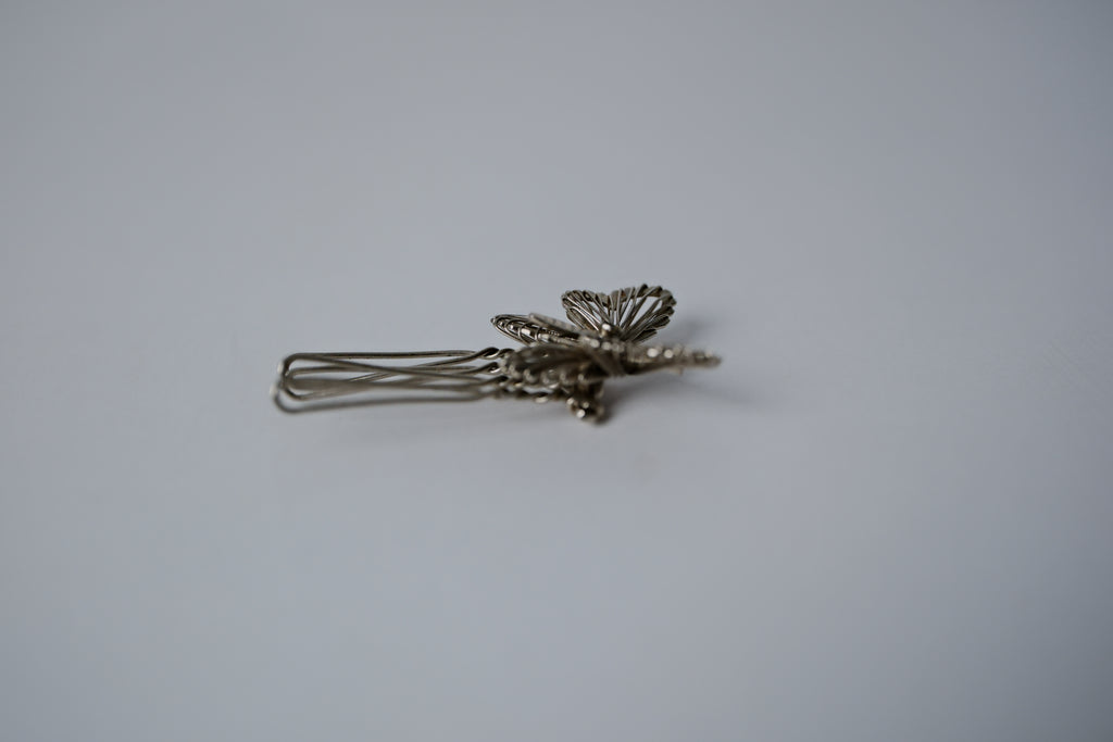 Vintage Silver Butterfly Hair Pin