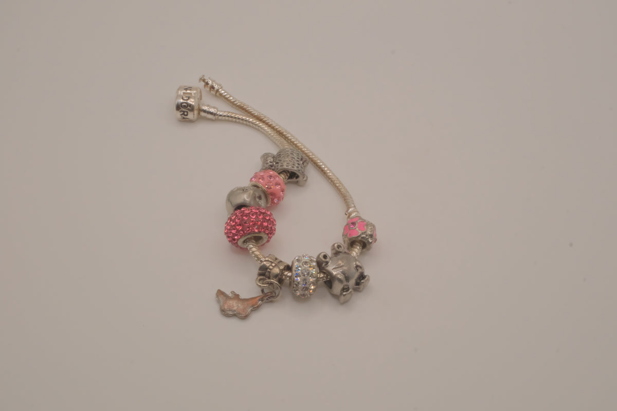 Pandora Pink Animal charms bracelet